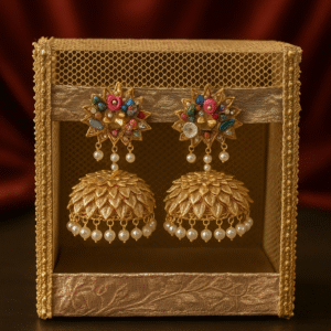 Golden Bloom Jhumka